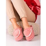 SHELOVET Pink women's slippers with heart Cene
