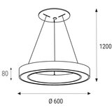  LED2 - LED luster na sajli SATURN LED/50W/230V 3000K prečnik 60 cm bela | Eponuda.com