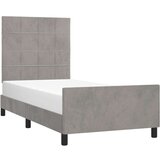  Posteljni okvir z vzglavjem svetlo siv 90x190 cm žamet, (20788104) | Shoptok.si