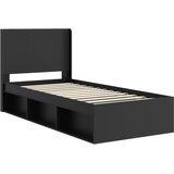  Krevetna konstrukcija s pohranom i uzglavljem Crna 90 x 190 cm | shoptok.hr