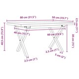  Stolić za kavu X-oblika 80x50x40,5 cm od borovine i čelik | shoptok.hr