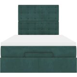 vidaXL Otomanski posteljni okvir z vzmetnicami zelen 120x200cm žamet, (21670840) | Shoptok.si