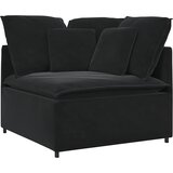  Modularna sofa s jastucima, crna, baršunasta | Shoptok.si