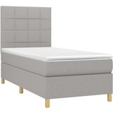  Box spring postelja z vzmetnico svetlo siva 90x200 cm blago, (20790217) | Shoptok.si
