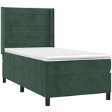 vidaXL Box spring postelja z vzmetnico temno zelena 100x200 | Shoptok.si