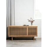 Unique Furniture Nizka komoda v hrastovem dekorju v naravni barvi 143x70 cm Tiber – | Shoptok.si