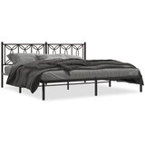  Metalni okvir za krevet s uzglavljem crni 193x203 cm | shoptok.hr