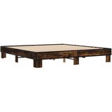  Okvir za krevet boja hrasta 200x200cm konstruirano drvo i metal | shoptok.hr
