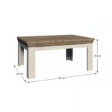 Kondela Klubska mizica, nordijski bor/divji hrast, ROYAL LN | Shoptok.si