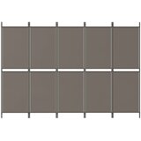 Sobna pregrada s 5 panela antracit 250 x 220 cm od tkanine | shoptok.hr