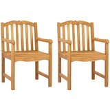  Vrtna stolica 2 pcs Prirodna 58 x 60 x 93 cm Čvrsto teak drvo - s uzorkom školjke | shoptok.hr