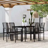  7-dijelni vrtni blagovaonski set crni | shoptok.hr