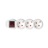 Home Produžni kabl, 3 utičnice, prekidač, 1.5mm², 5 met, bijeli - NV 3K-5/WH/1,5 cijene