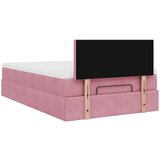 vidaXL Otomanski posteljni okvir z vzmetnico roza 120x200 cm žamet, (21608301) | Shoptok.si
