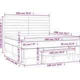  s oprugama i madracem svjetlosivi 180x200 cm od tkanine | shoptok.hr