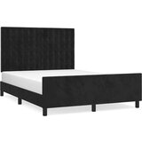  Posteljni okvir z vzglavjem črn 140x190 cm žamet, (20906990) | Shoptok.si