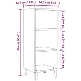  Komoda visok sijaj bela 34,5x32,5x90 cm konstruiran les, (20654570) | Shoptok.si