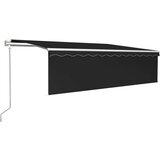 vidaXL Avtomatsko zložljiva tenda s senčilom 5x3 m antracitna | Shoptok.si