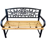 AKORD Reo Vrtna Klop Z Naslonjalom, Črna/Naravni Les, (5000332800) | Shoptok.si