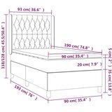  box spring s madracem LED tamnosmeđi 90x190 cm tkanina | shoptok.hr