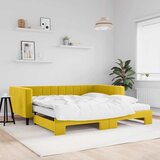  Dnevni krevet na razvlačenje s madracima žuti 100x200 cm baršun | shoptok.hr