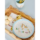 Bloomingville Mini Svetlo moder/kremno bel otroški krožnik iz kamenine ø 16 cm Celebrate – | Shoptok.si