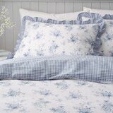 Catherine Lansfield Bela/modra posteljnina za zakonsko posteljo/podaljšana 230x220 cm Lucie Floral Frill – | Shoptok.si