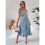 DStreet Sukienka jeansowa midi z paskiem SUMMER SKY niebieska Cijene