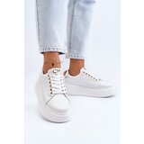CheBello Women's Leather Platform Sneakers 4367 White Cene