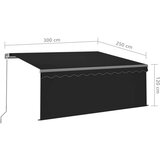  Tenda na ručno uvlačenje s roletom LED 3 x 2 5 m antracit | shoptok.hr