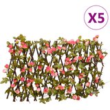  Proširiva rešetka od umjetnog bršljana 5 kom roza 180 x 20 cm | shoptok.hr
