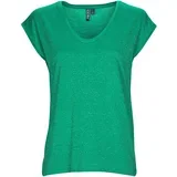 Majice brez rokavov PCBILLO TEE LUREX STRIPES Zelena