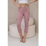 Kesi Cargo trousers with belt - dark pink Cene