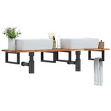  Zidna polica za umivaonik od čelika i masivnog bagremovog drva Smeđa 160 x 40 x 2 cm | shoptok.hr