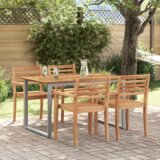 vidaXL zunanja jedilna miza siva 140x80x75 cm jeklo in trden akacijev les | Shoptok.si