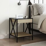 vidaXL Nočna mizica z neskončnimi LED sonoma hrast 40x40x49 cm | Shoptok.si