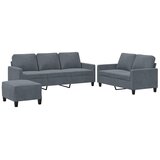  3-dijelni set sofa s jastucima tamnosivi baršunasti | Eponuda.com