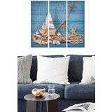 Wallity MDF141633835 multicolor decorative mdf painting (3 pieces) Cene
