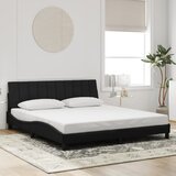 Okvir kreveta s LED-om bez madraca Hanko crni 180 x 200 cm baršunasti | shoptok.hr