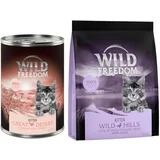 Wild Freedom mokra hrana 12 x 400 g + suha hrana 400 g po posebni ceni! - Great Desert Kitten - puran in piščanec + raca - brez žit
