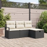 vidaXL set od 4 dijela vrtnih kauča s jastucima crni poli ratan | shoptok.hr