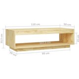 vidaXL stolić za kavu 110 x 50 x 33,5 cm od masivne borovine | shoptok.hr