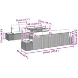  Sjedeća garnitura za vrt 9 kom. Bež poliratan 100 x 55 x 73 cm | shoptok.hr