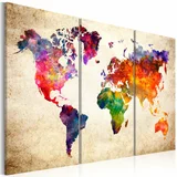  Slika - The World's Map in Watercolor 90x60
