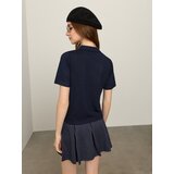 Sinsay Pletena polo bluza s dodatkom vune i vezom mašne | shoptok.hr