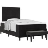  Krevet s kutijom s madracem i klupom Crna 120x190 cm Baršun | shoptok.hr
