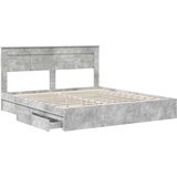  Krevet s od storage s uzglavljem Betonski sivi 200 x 200 cm | shoptok.hr