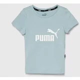 Puma Otroška bombažna kratka majica črna barva