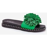 Boto Ladies flip flops decorated with flowers green Cellanen | shoptok.hr