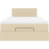 vidaXL Otomanski posteljni okvir z vzmetnico krem 120x190 cm blago, (21609002) | Shoptok.si